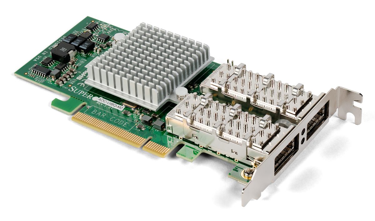 Supermicro 듀얼포트 InfiniBand HCA 실물 사진